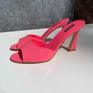 Hot pink slide size 12 Nine West 3 inch heel